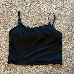 Aerie Black Lace Cropped Camisole